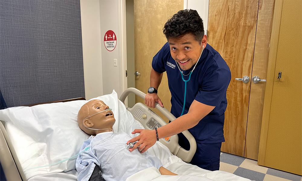 Nursing student in simulation class